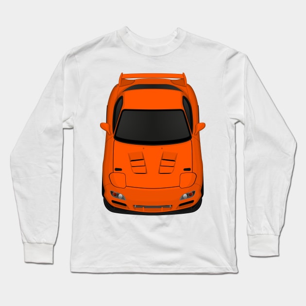 RX7 Orange Long Sleeve T-Shirt by VENZ0LIC